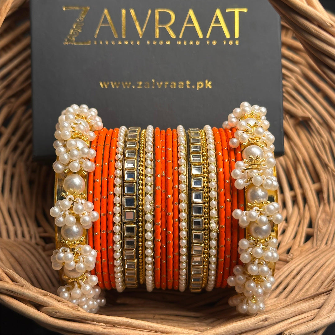 Zewrak - Square Kundan Bangle Set