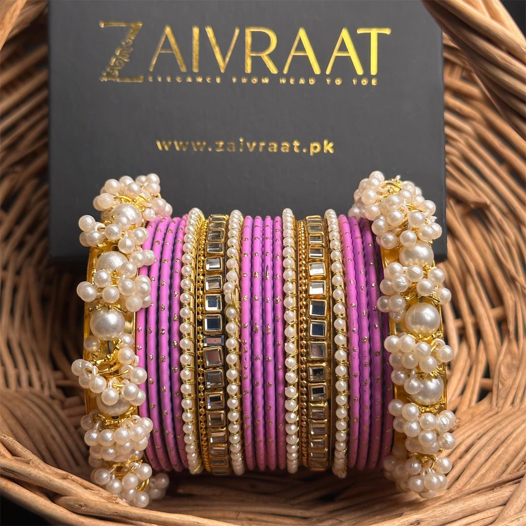Zewrak - Square Kundan Bangle Set