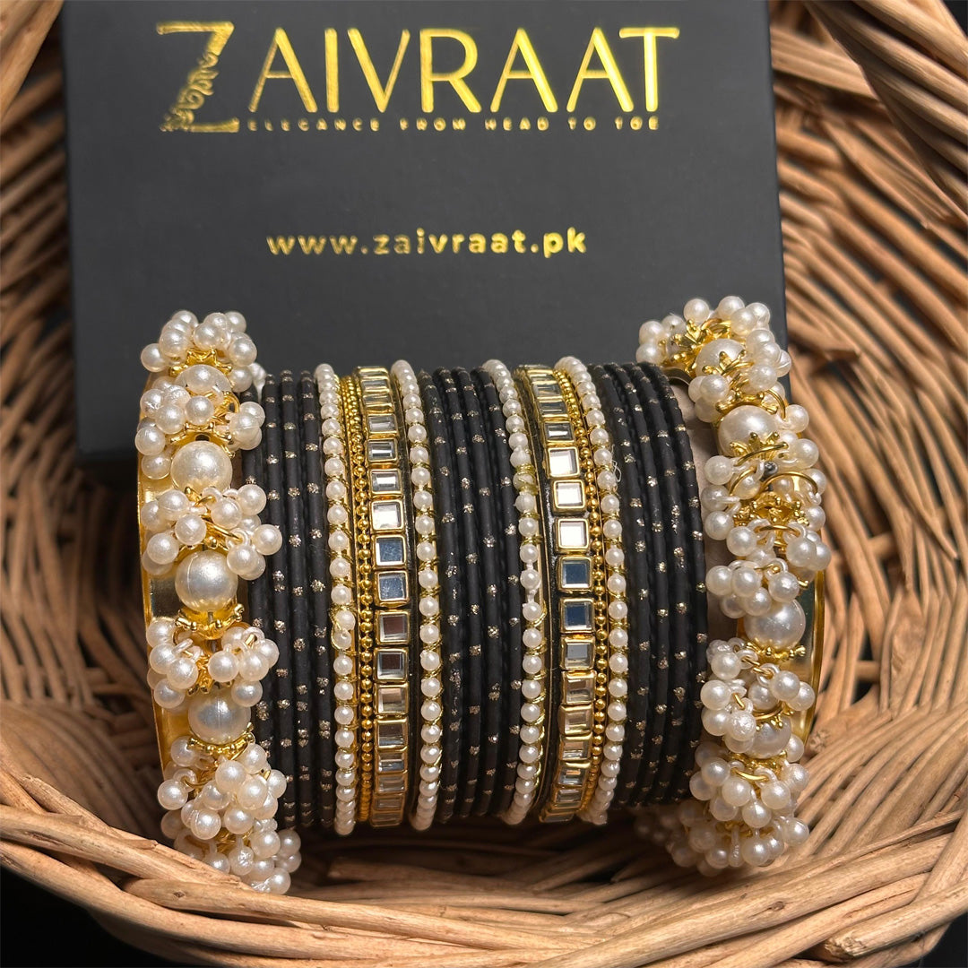 Zewrak - Square Kundan Bangle Set