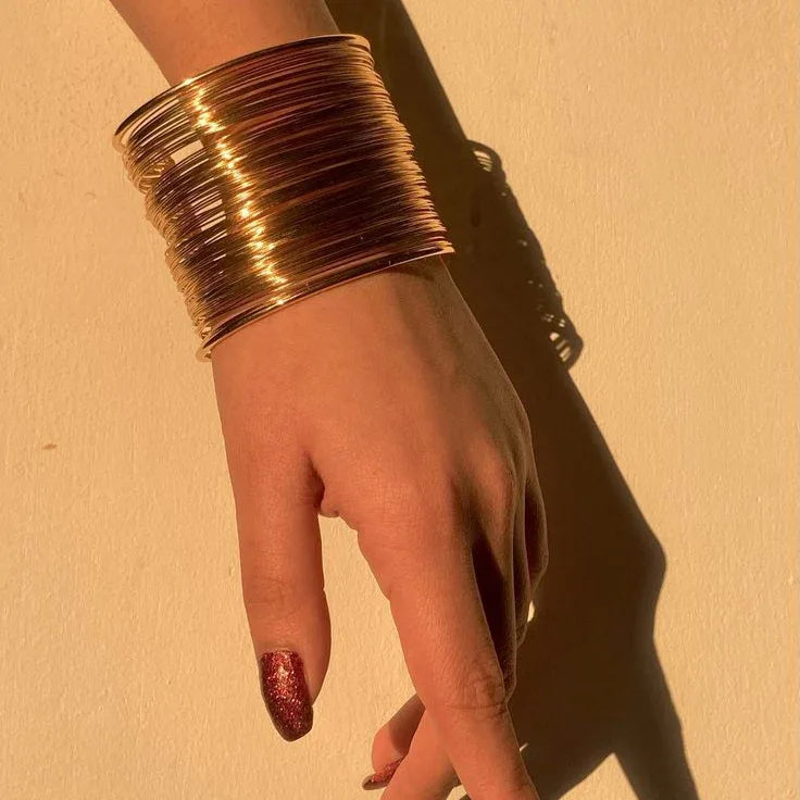 Durefishan Inspired Golden Steel Bangles - Zaivraat