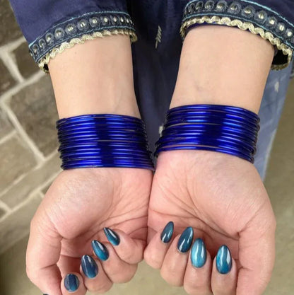 Sonam Bajwa inspired Blue Glass Bangles - Zaivraat
