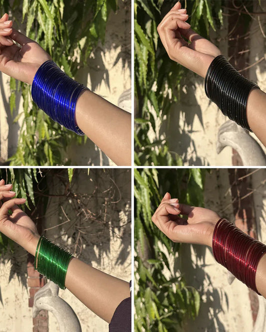 Glass Bangles Deal (4 Set of 24 Bangles) - Zaivraat