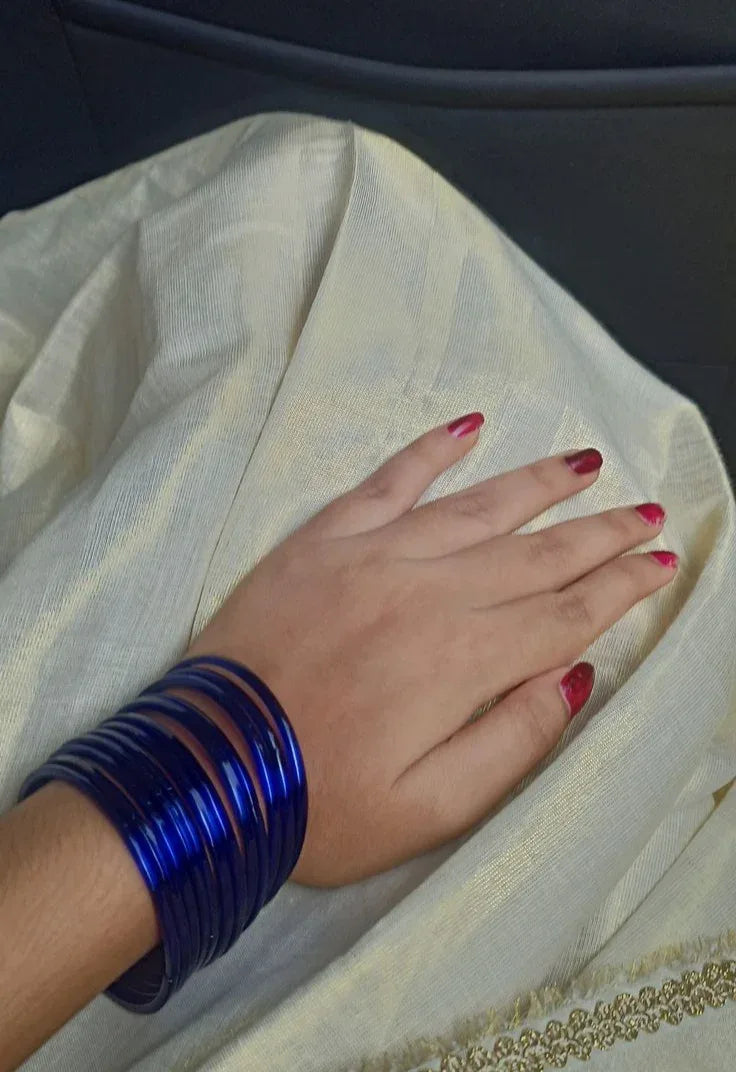 Sonam Bajwa inspired Blue Glass Bangles - Zaivraat