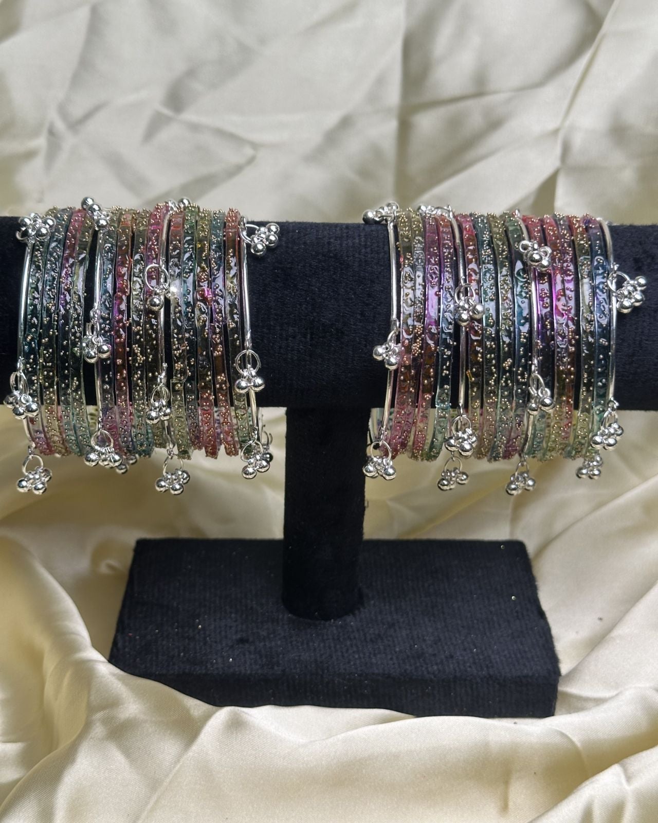 Kashmiri Bangles (Multi - Silver)