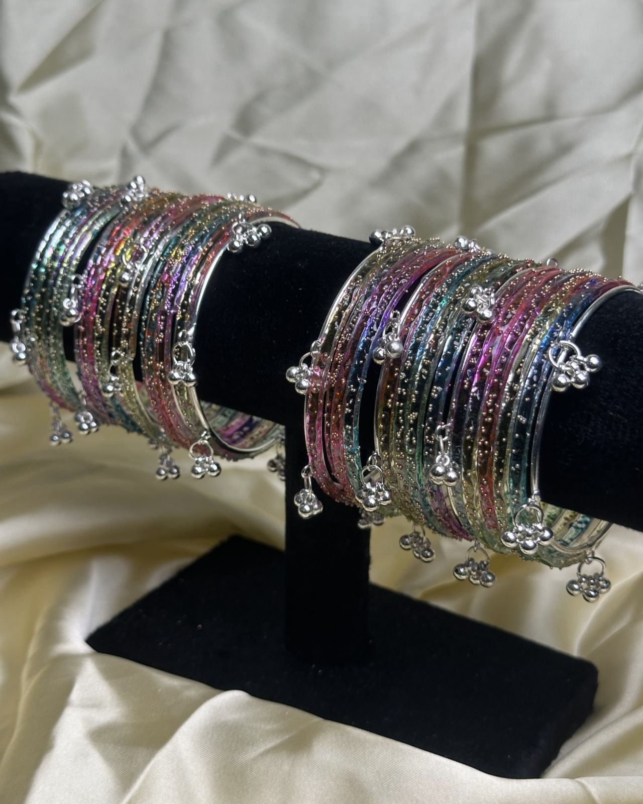 Kashmiri Bangles (Multi - Silver)