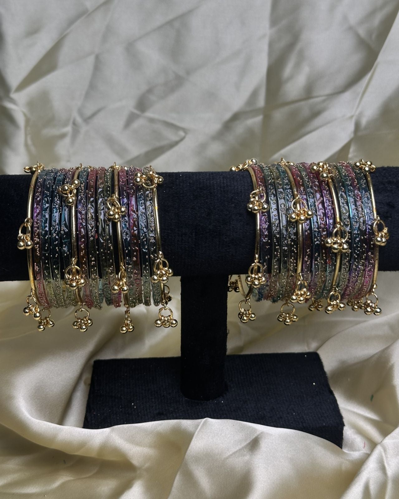Kashmiri Bangles (Multi - Golden)
