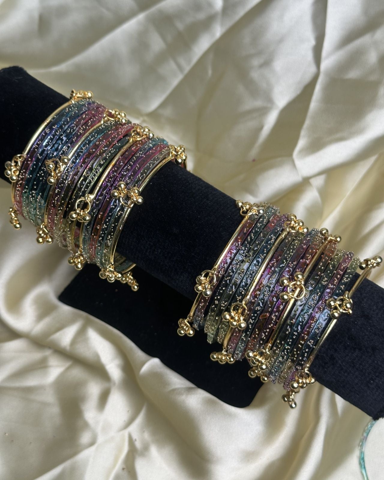 Kashmiri Bangles (Multi - Golden)