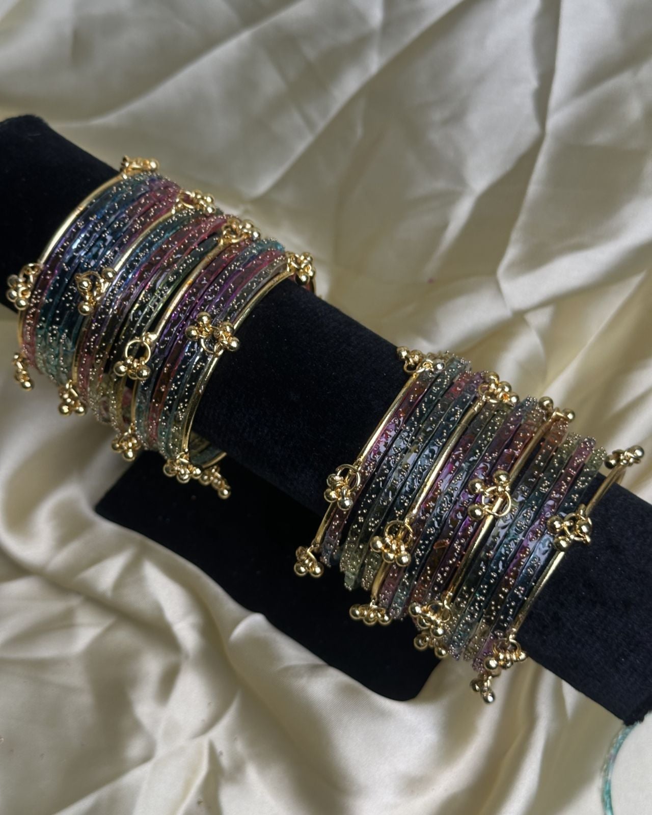 Kashmiri Bangles (Multi - Golden)