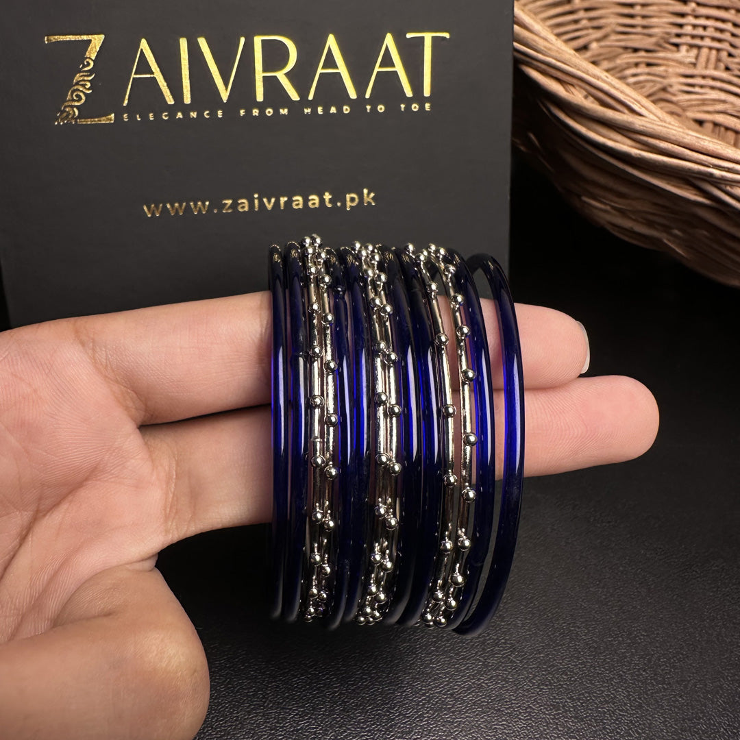 Sitara Glass Bangles (Blue)