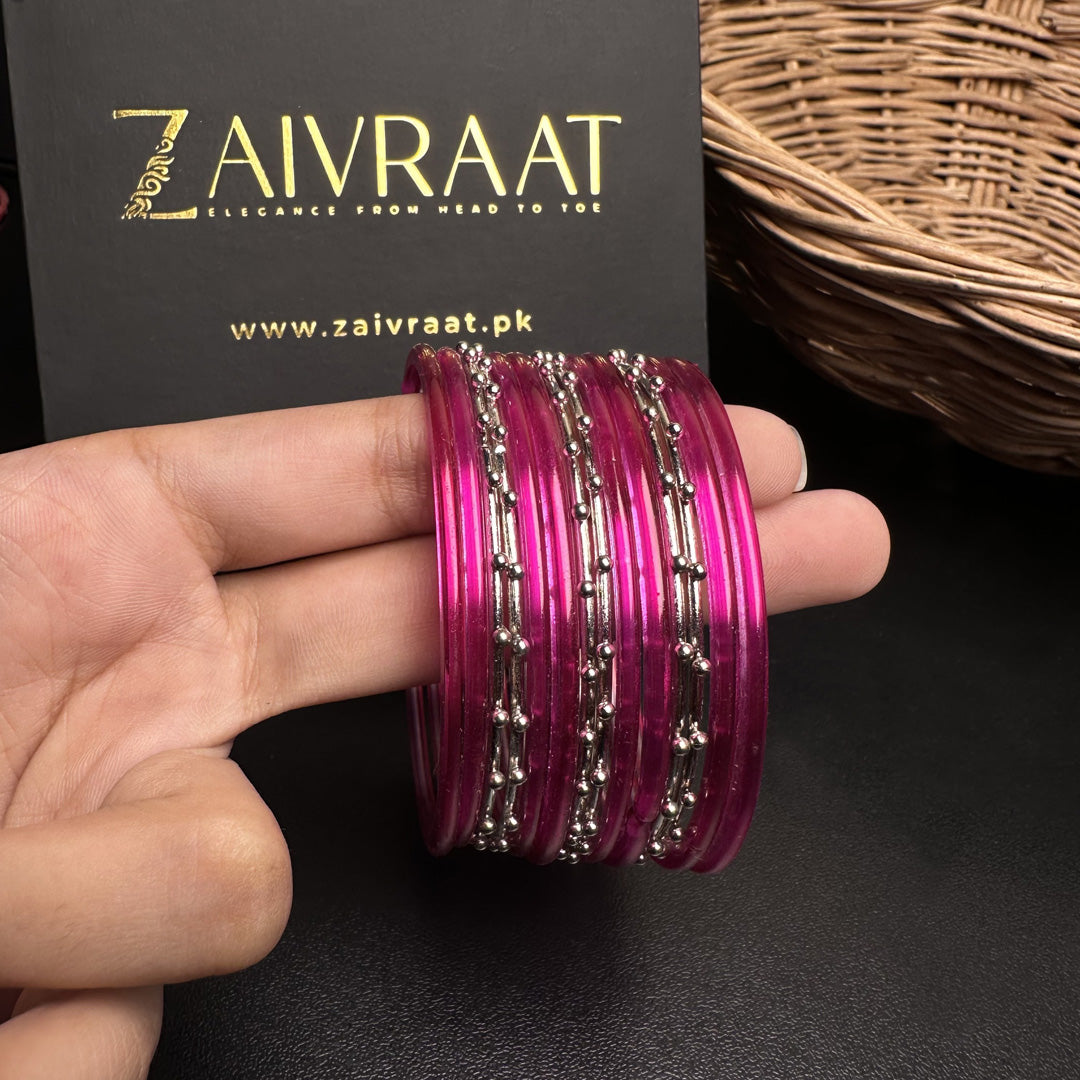 Sitara Glass Bangles (Pink)