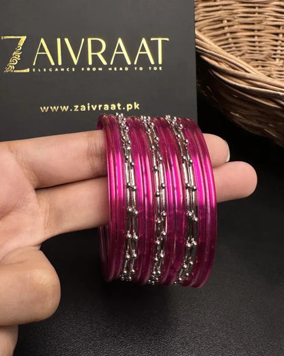 Sitara Glass Bangles (Pink)