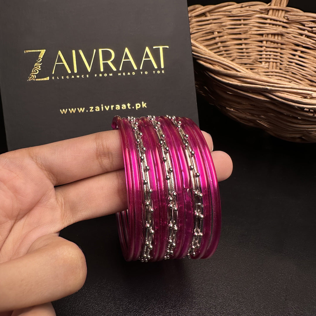 Sitara Glass Bangles (Pink)