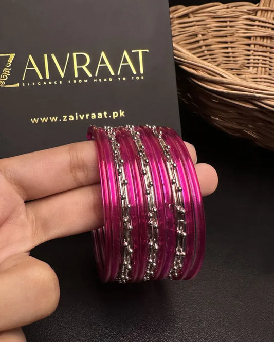 Sitara Glass Bangles (Pink)