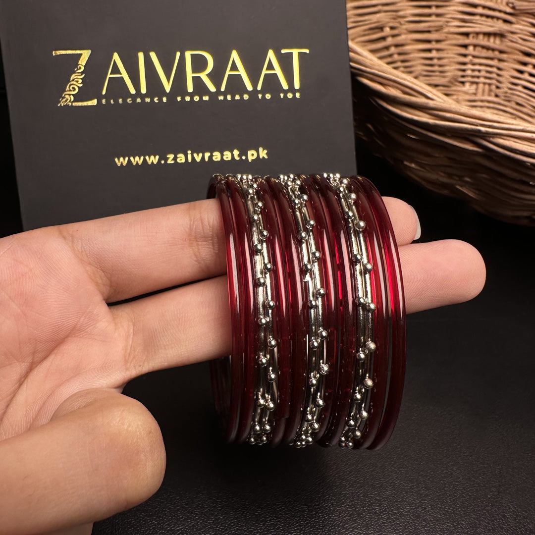 Sitara Glass Bangles (Maroon)
