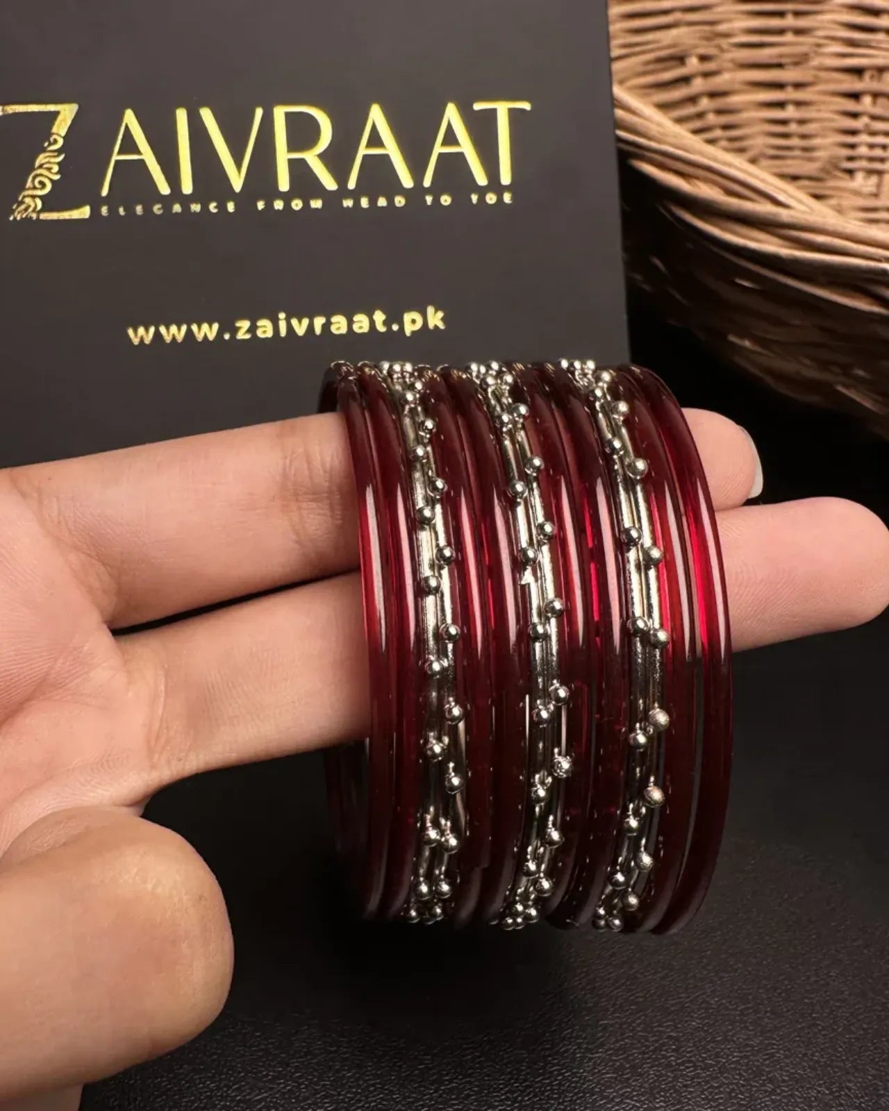 Sitara Glass Bangles (Maroon)