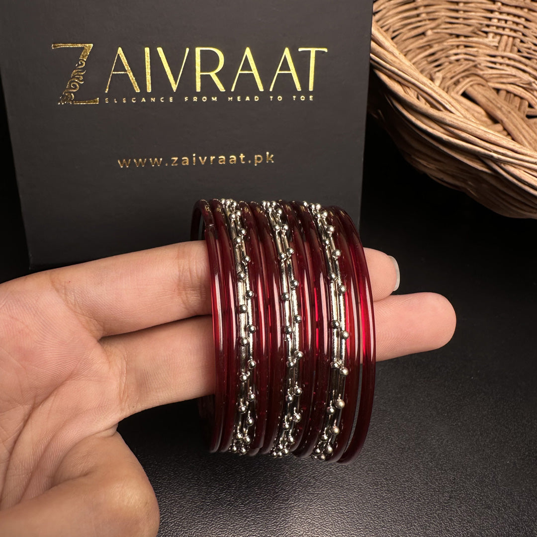 Sitara Glass Bangles (Maroon)