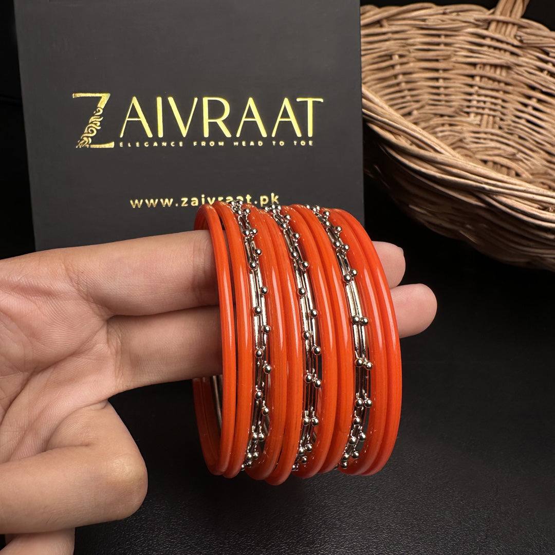 Sitara Glass Bangles (Orange)