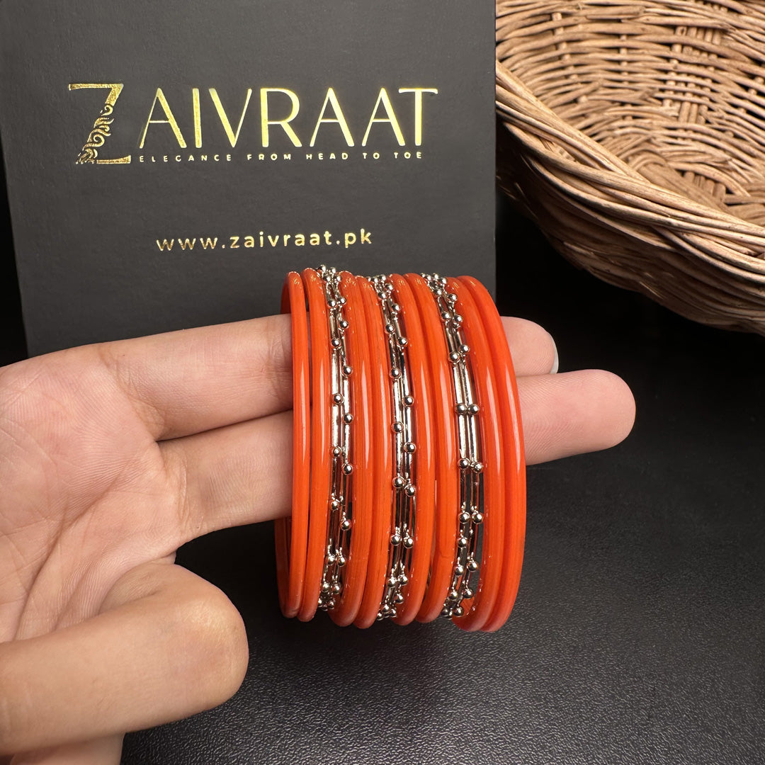 Sitara Glass Bangles (Orange)