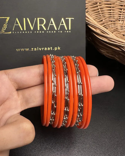 Sitara Glass Bangles (Orange)