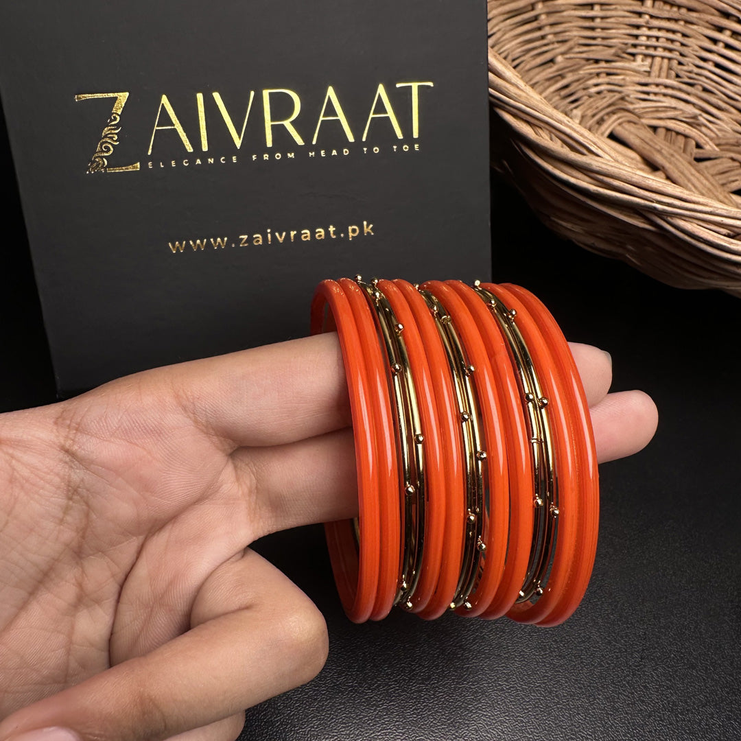 Naaz Glass Bangles (Orange)