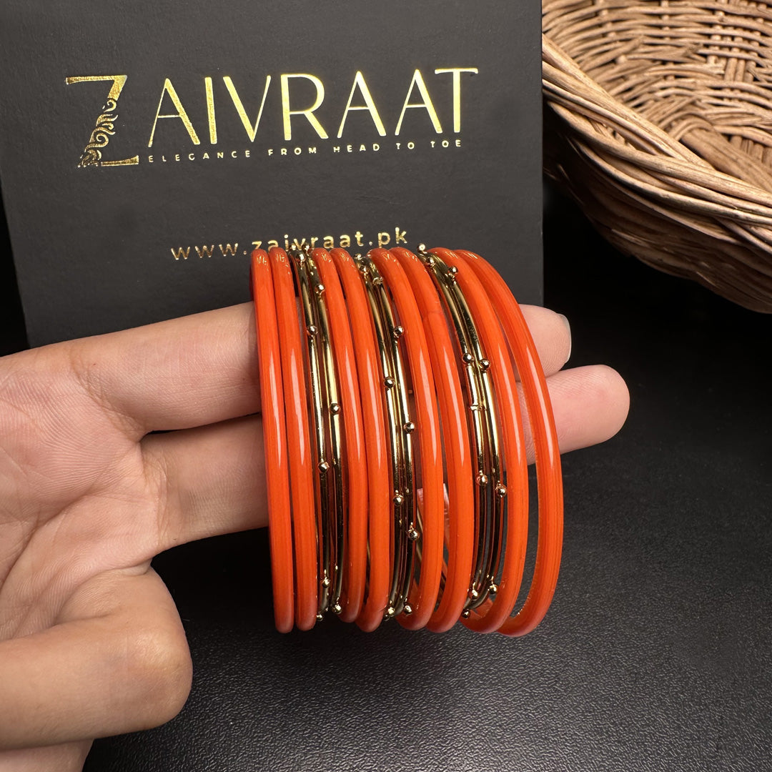 Naaz Glass Bangles (Orange)