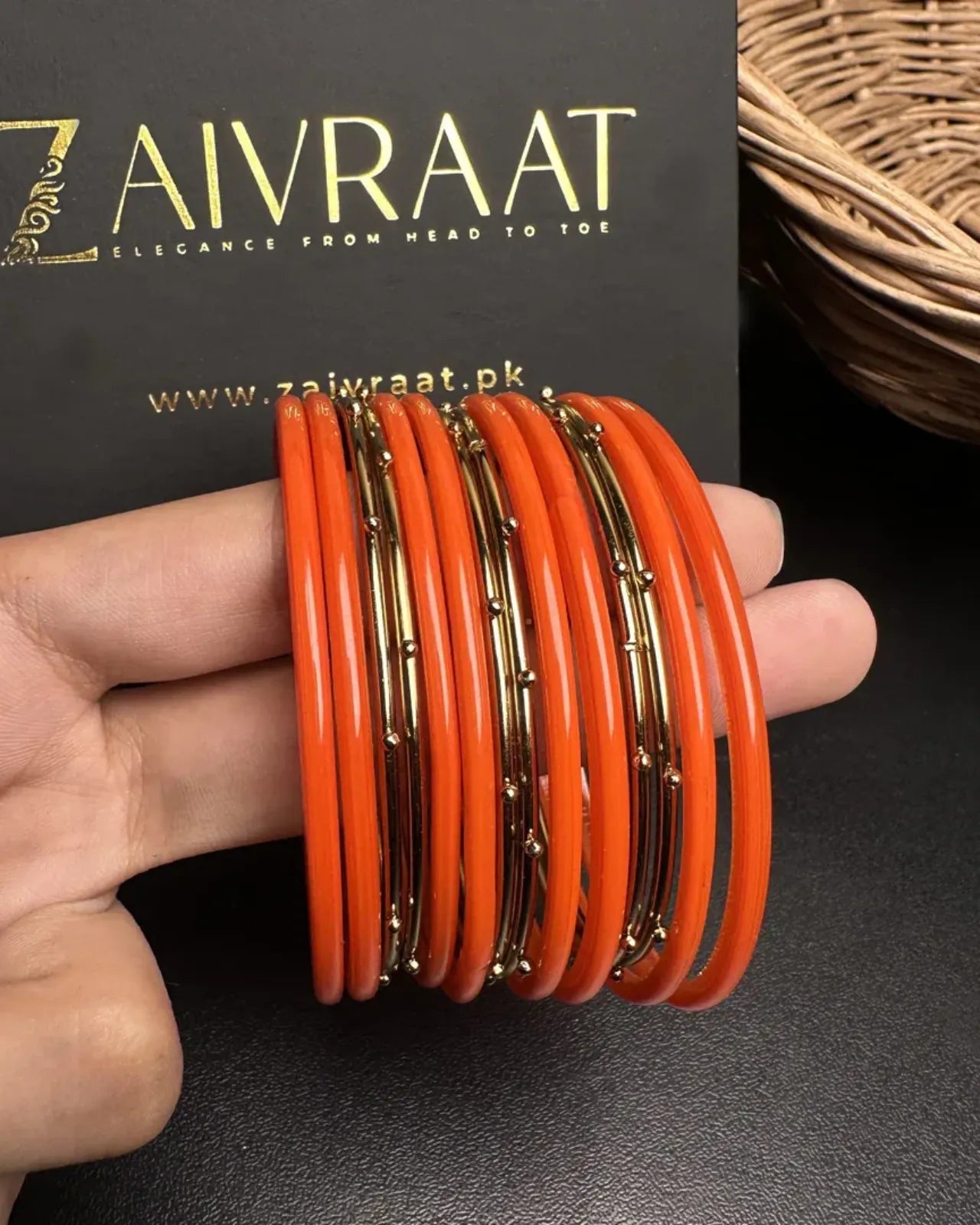 Naaz Glass Bangles (Orange)