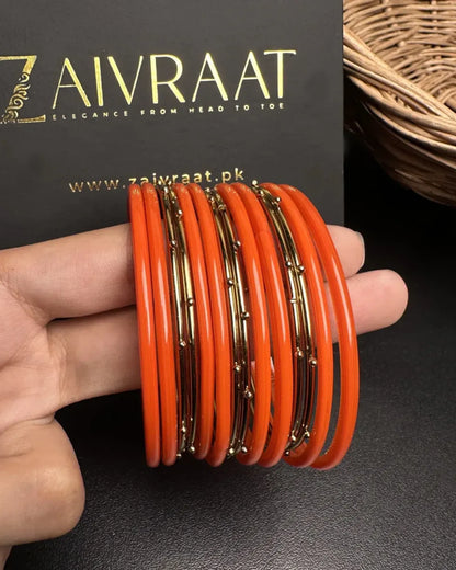Naaz Glass Bangles (Orange)