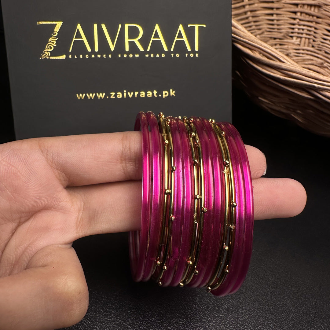 Naaz Glass Bangles (Pink)