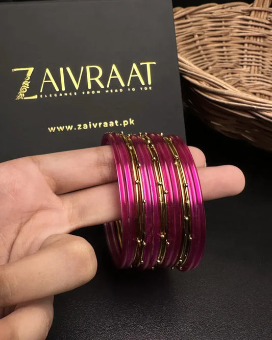 Naaz Glass Bangles (Pink)