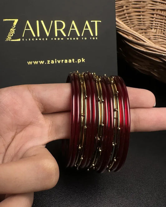 Naaz Glass Bangles (Maroon)