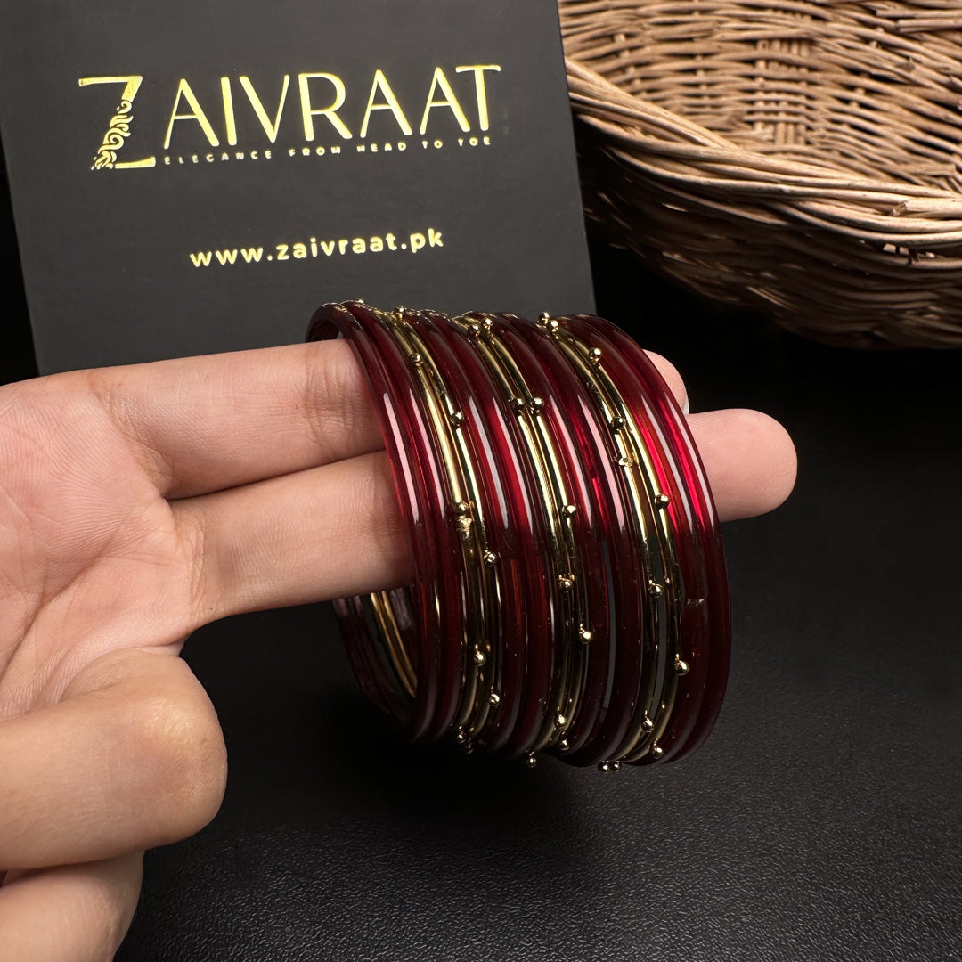 Naaz Glass Bangles (Maroon)
