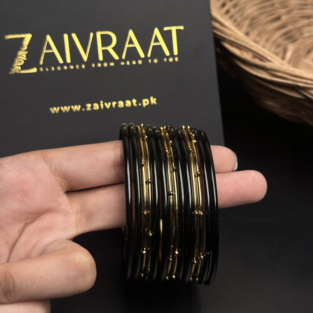 Naaz Glass Bangles (Black)