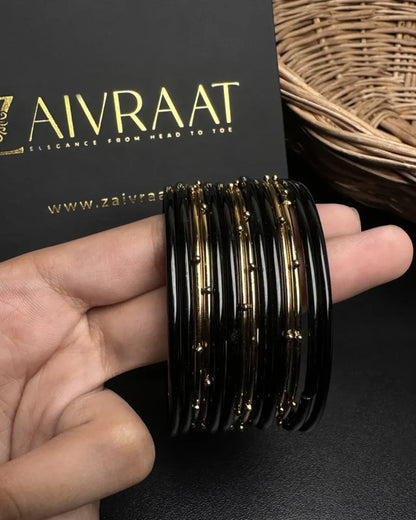 Naaz Glass Bangles (Black)