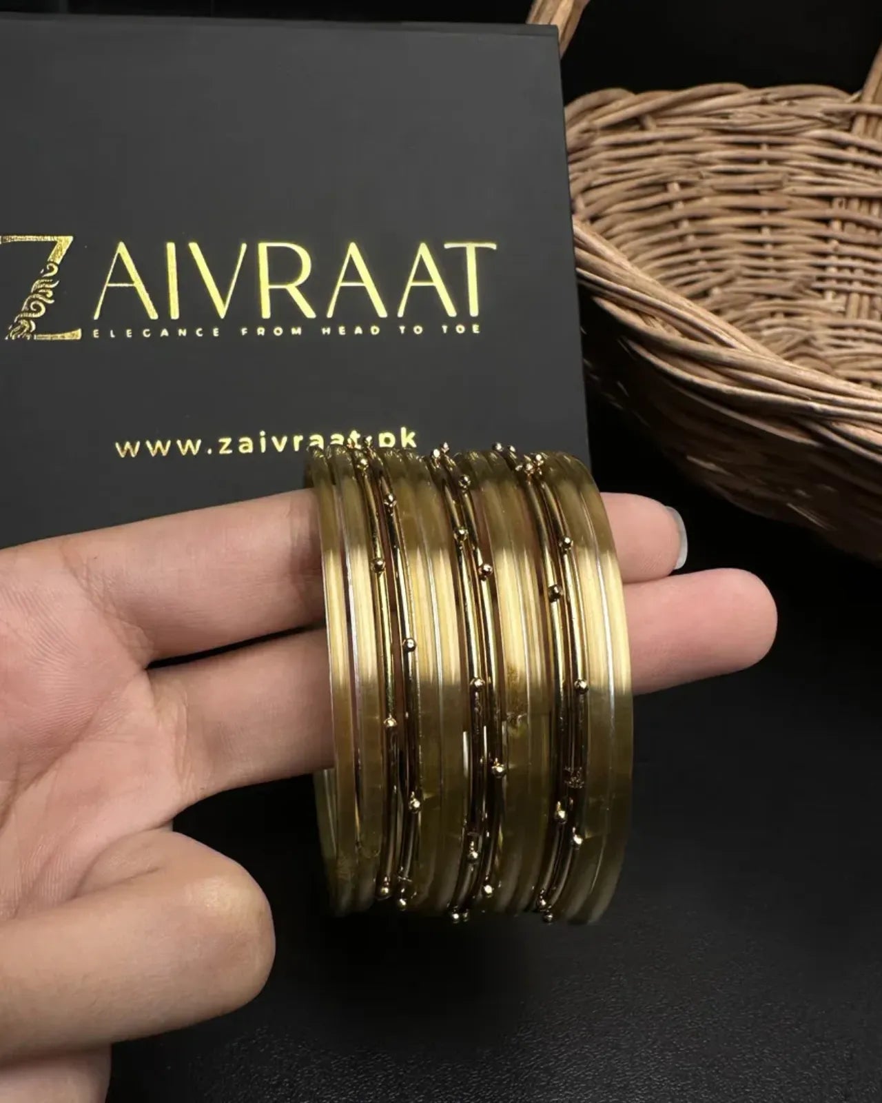 Naaz Glass Bangles (Gold)