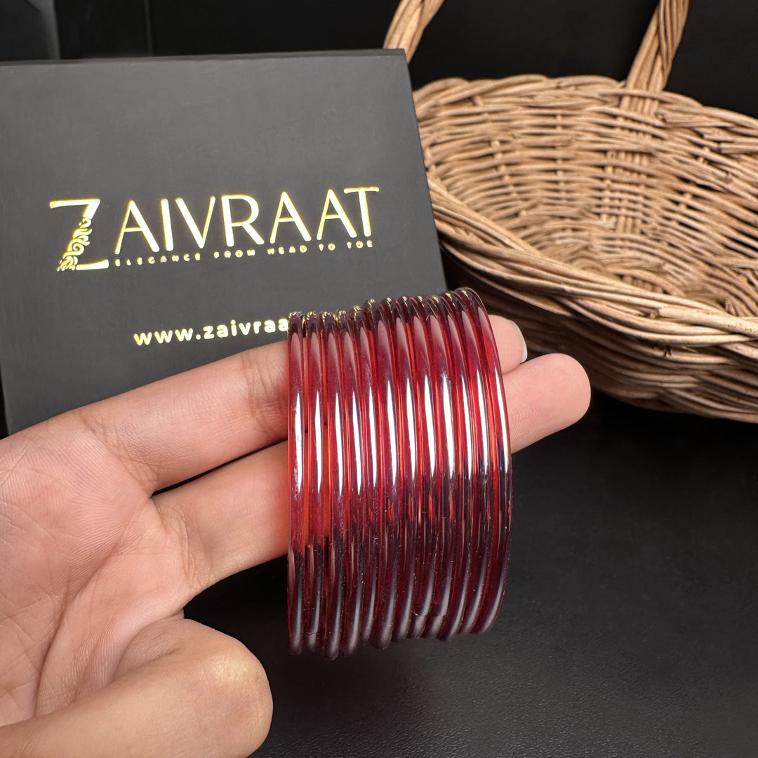 Aaina Glass Bangles (Red)