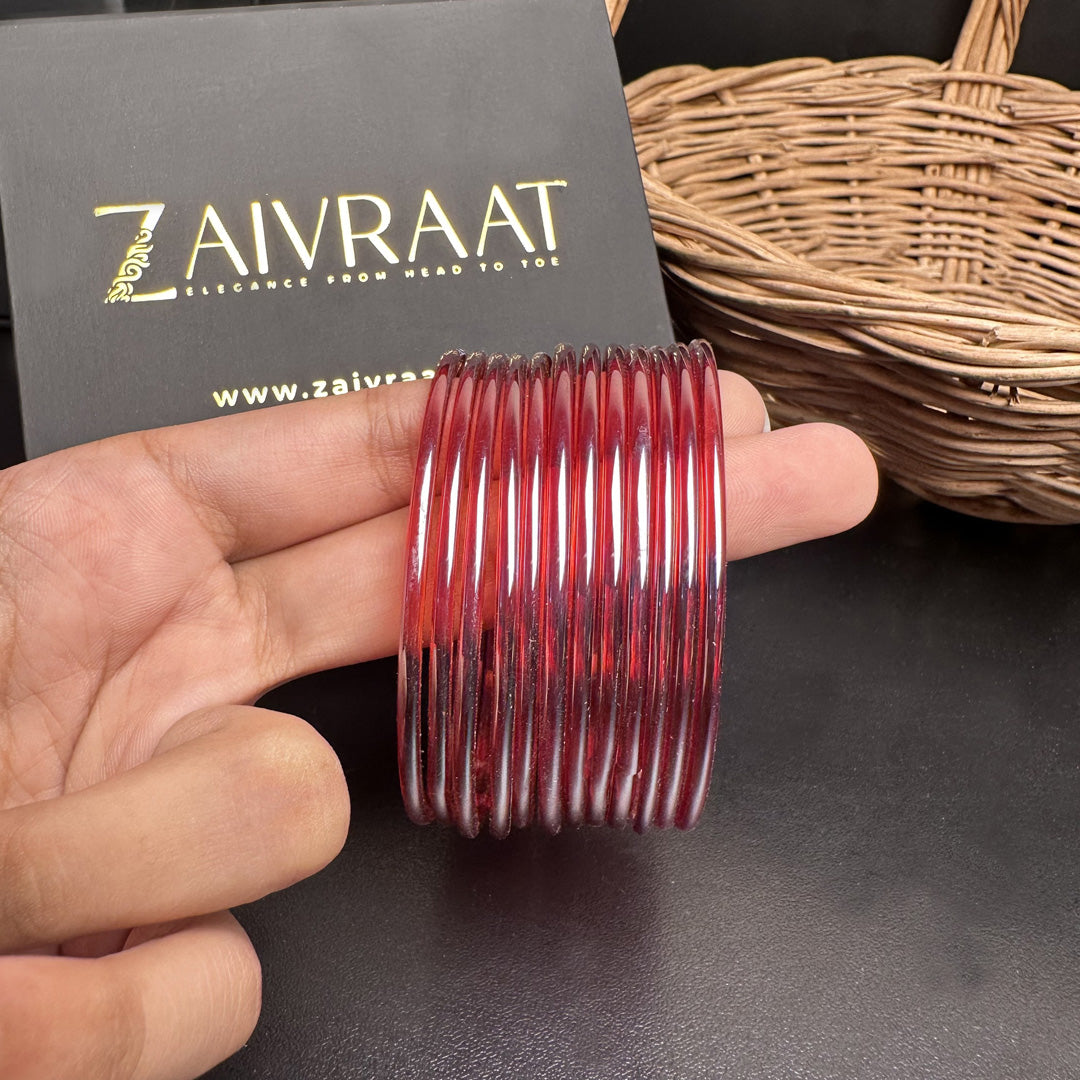 Aaina Glass Bangles (Red)