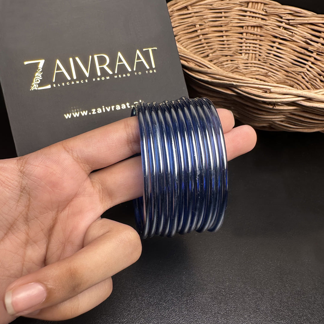 Aaina Glass Bangles (Blue)