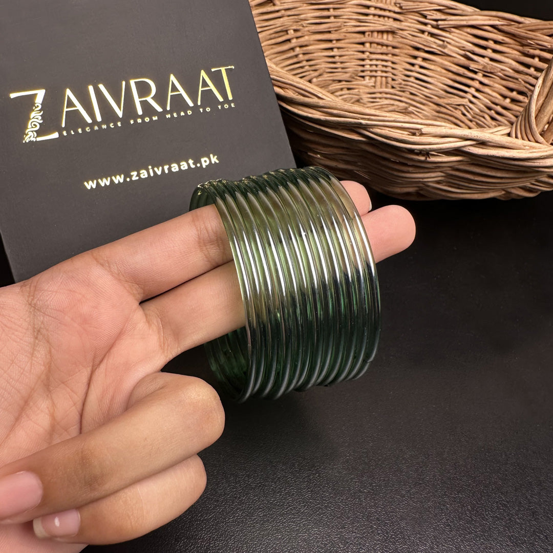 Aaina Glass Bangles (Green)