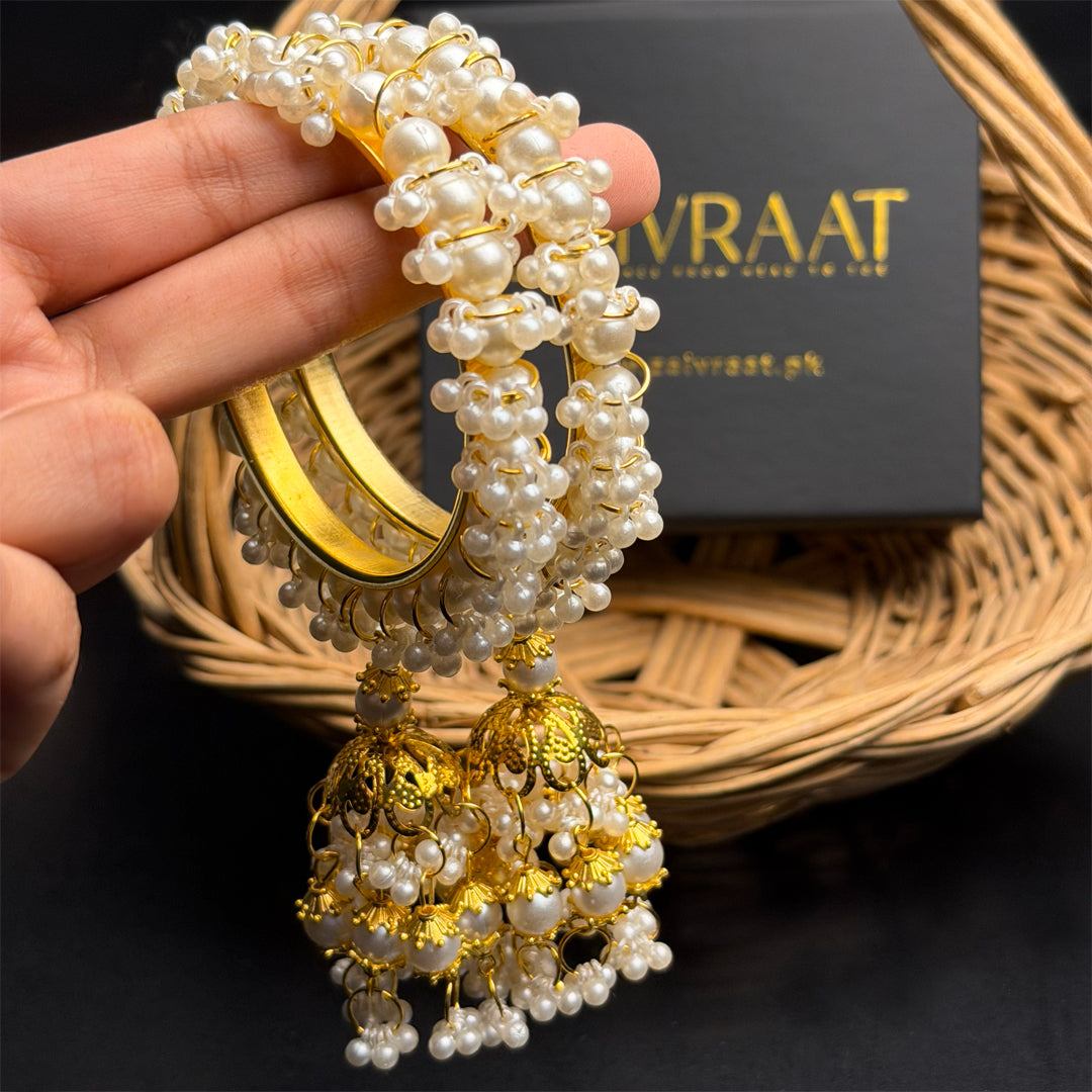 Pearl Gajra jhumka kara