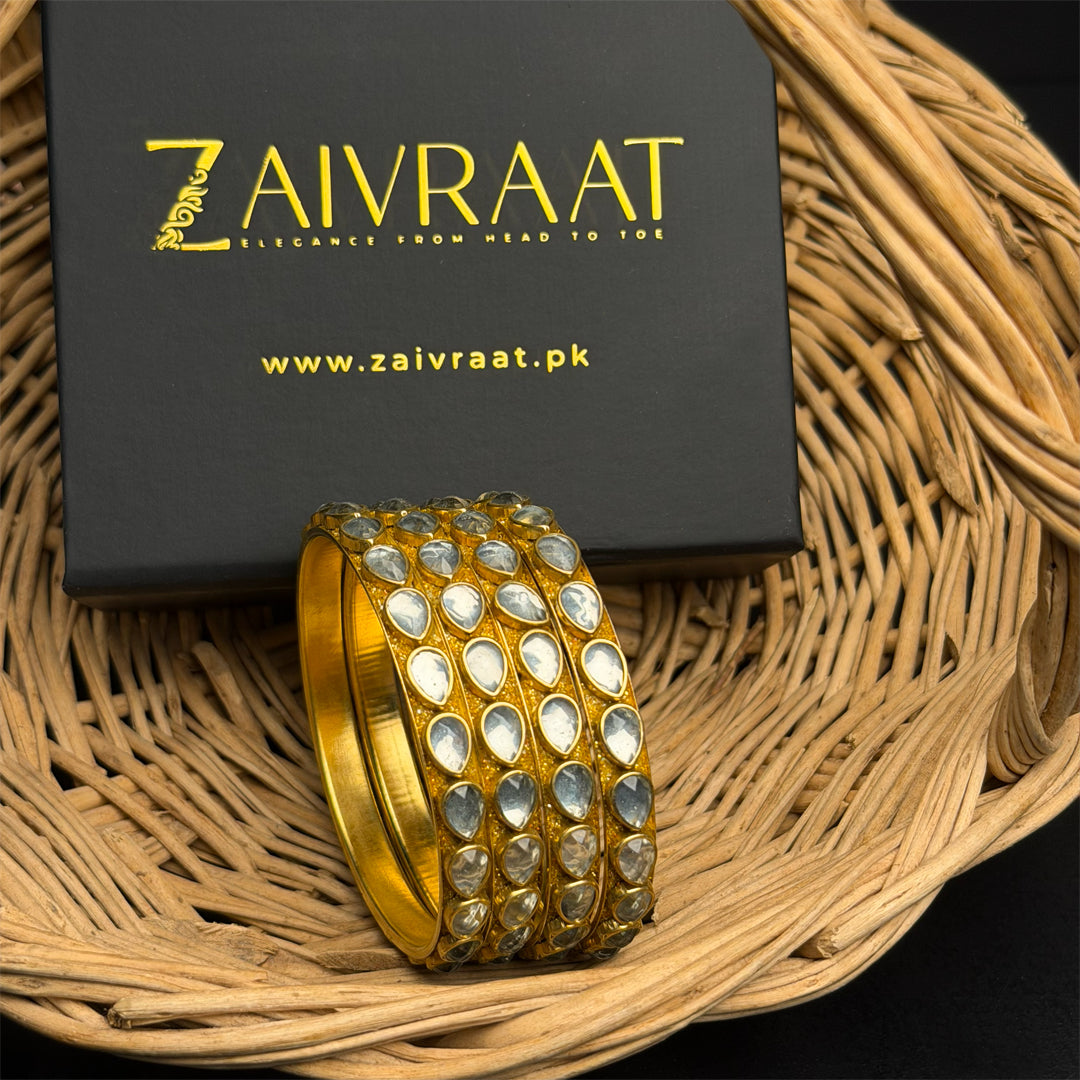 Oval Kundan Bangles