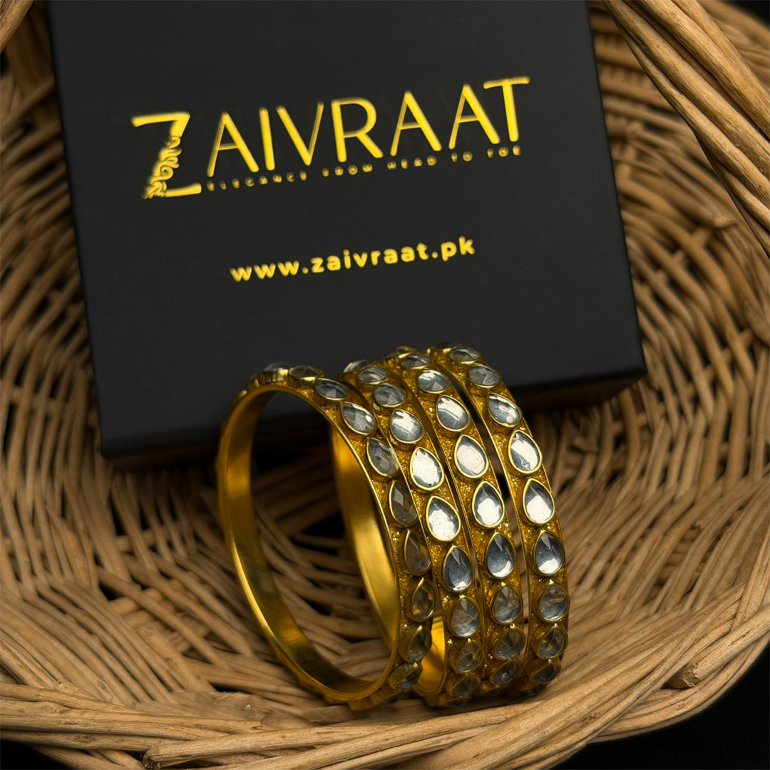 Oval Kundan Bangles