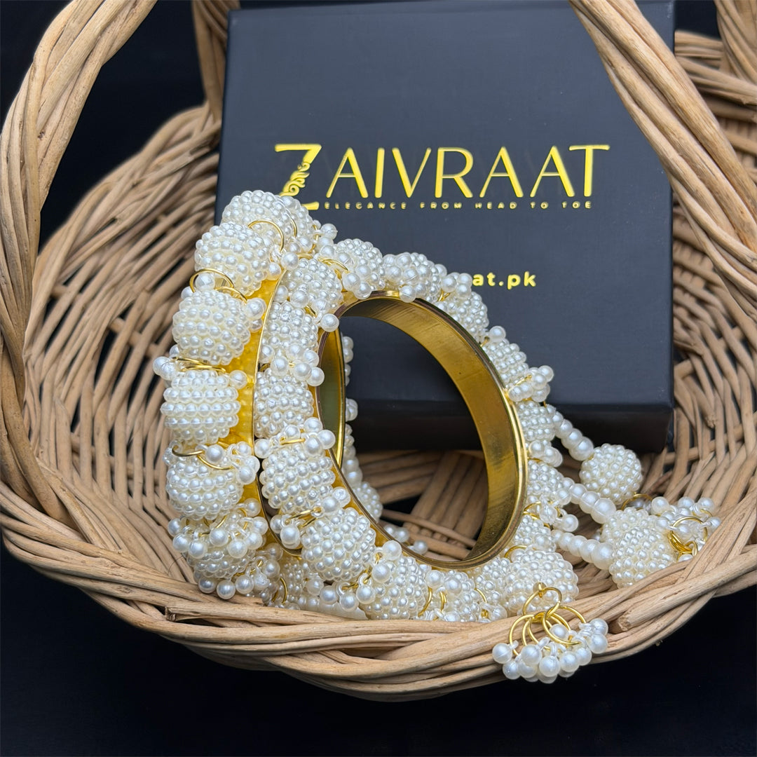 White Big Pearls kara