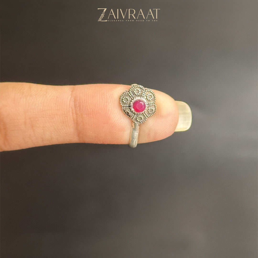 Ufuq - Antique Nose Ring (Pink)