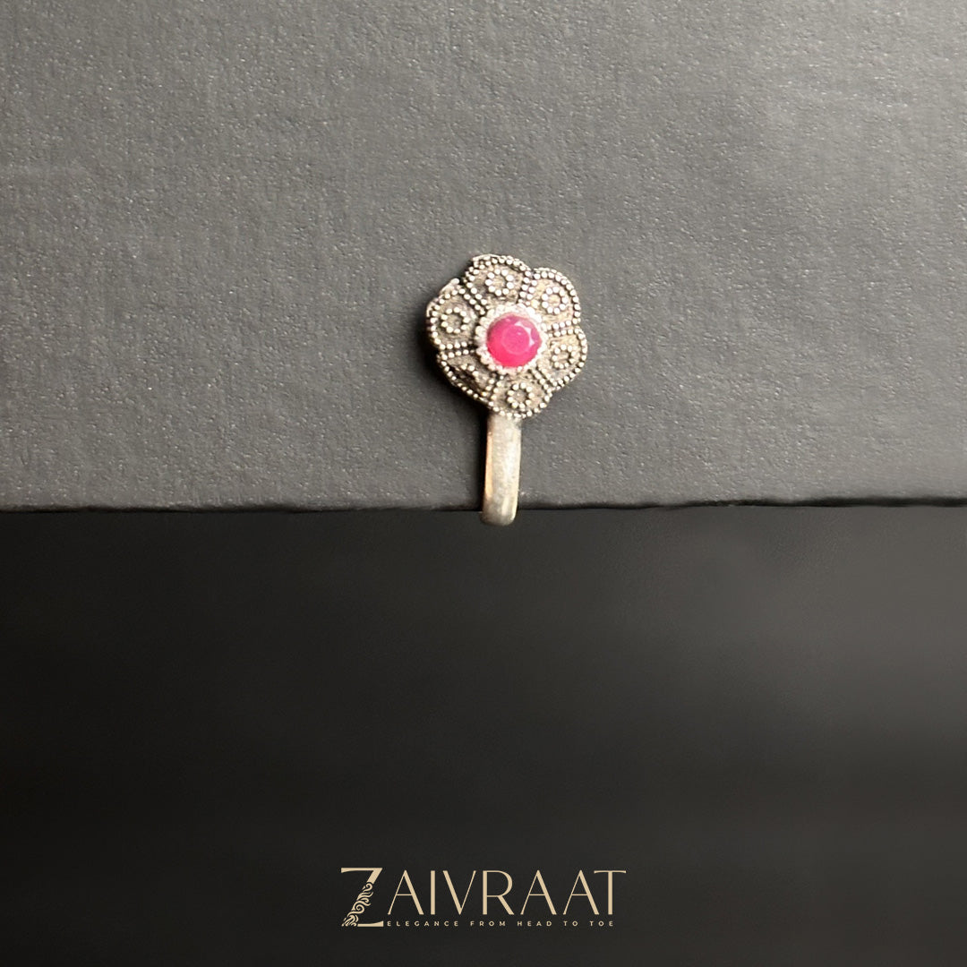 Ufuq - Antique Nose Ring (Pink)