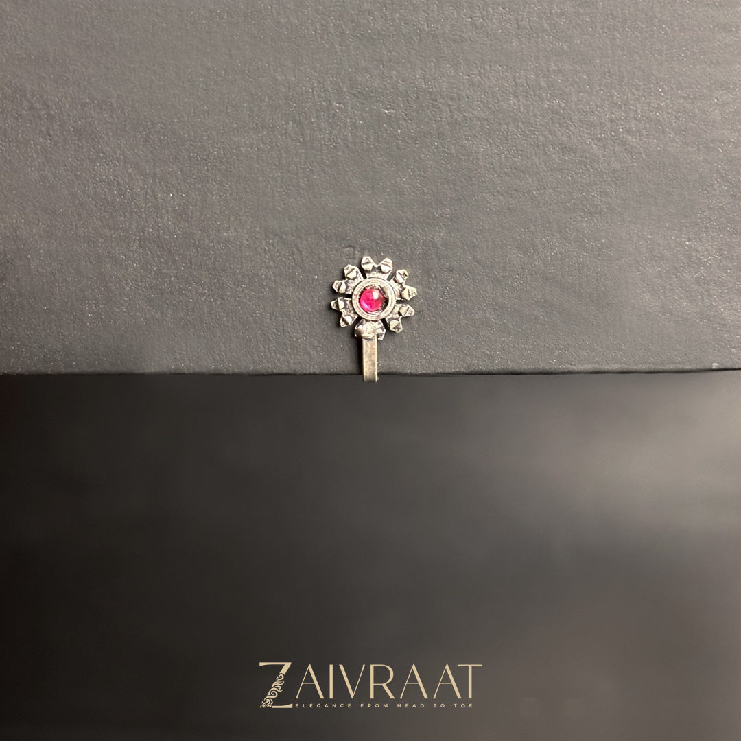 Anuradha  - Antique Nose Ring (Pink)