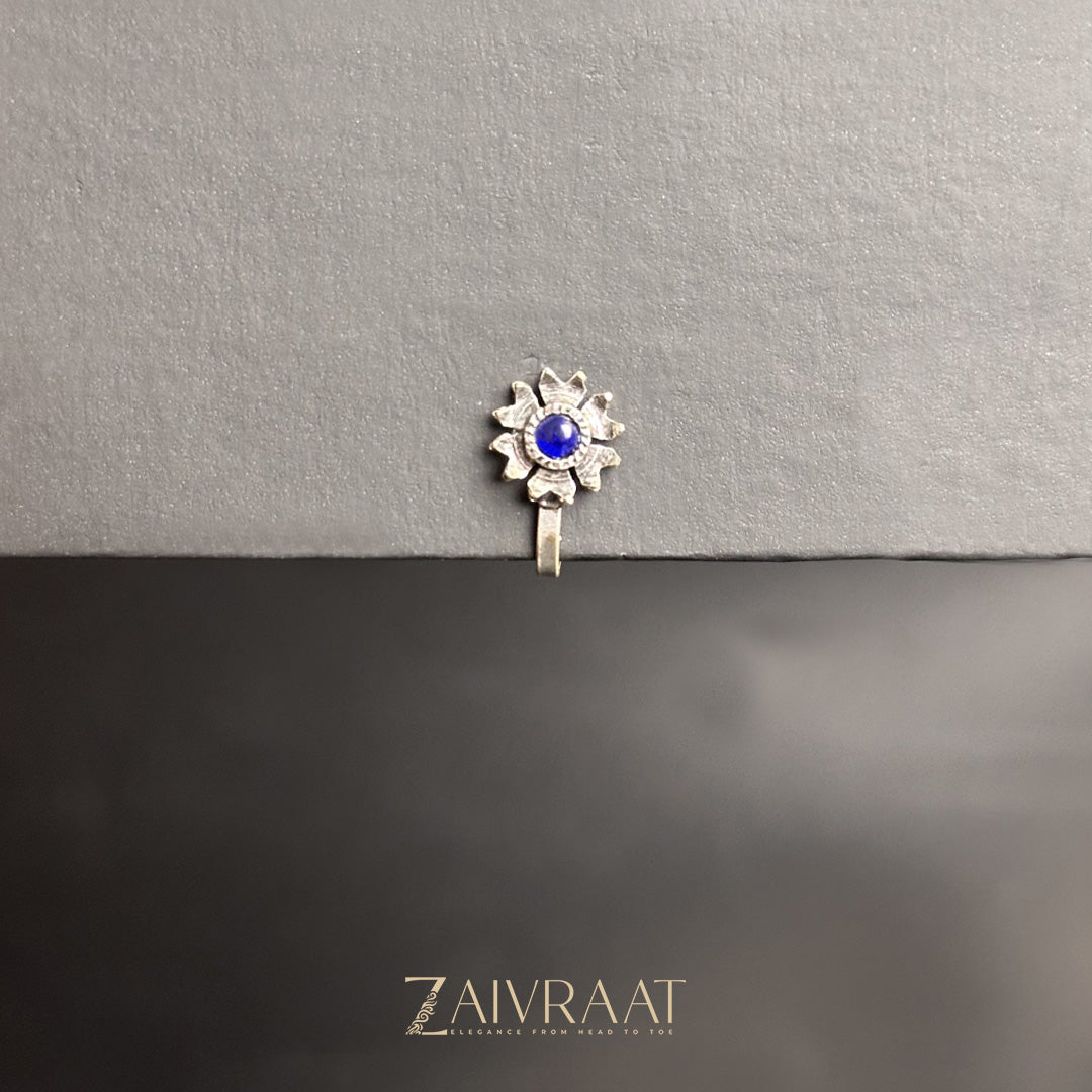 Anuradha  - Antique Nose Ring (Blue)