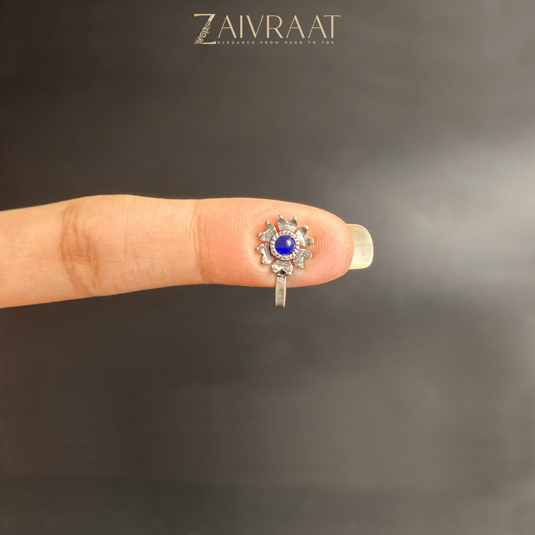 Anuradha  - Antique Nose Ring (Blue)