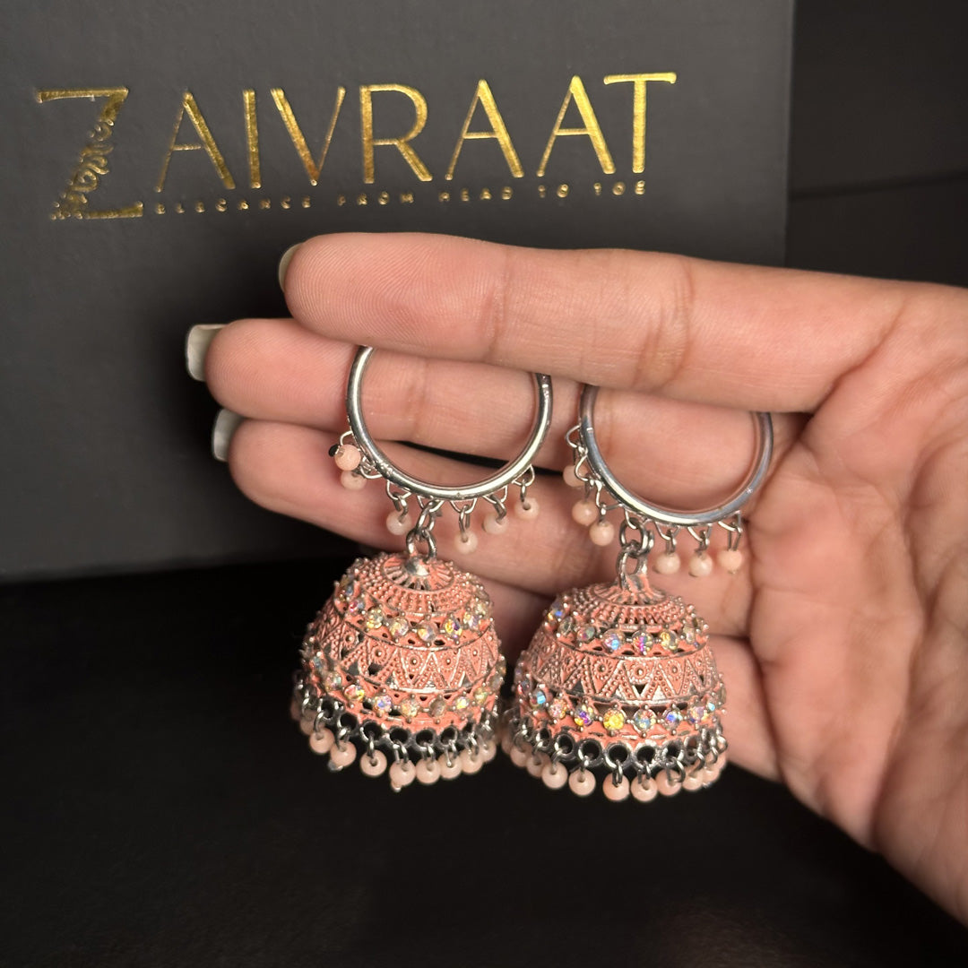 Peach Oxidized  Jhumka