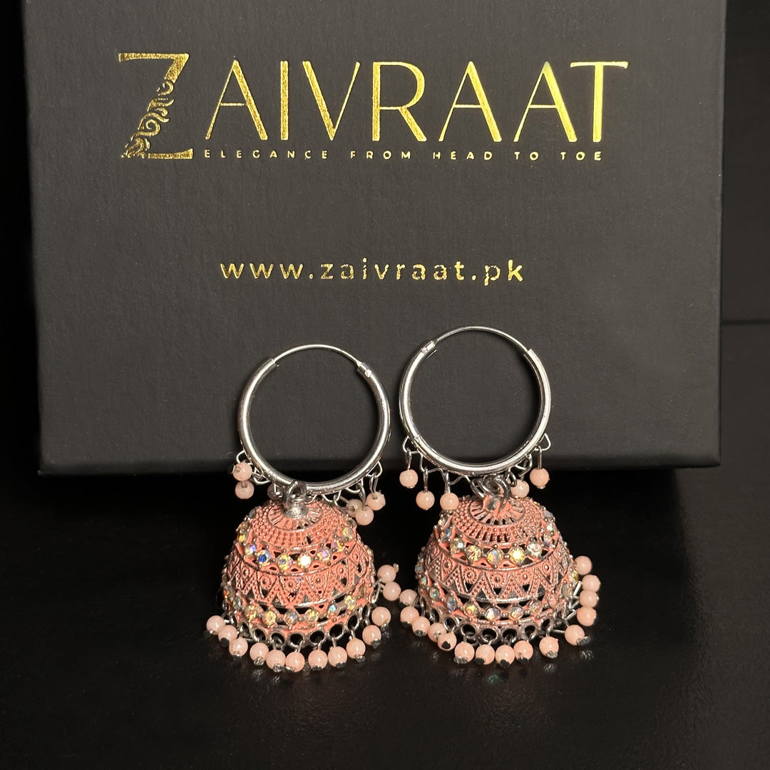 Peach Oxidized  Jhumka