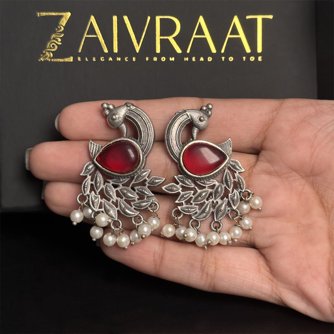Moor Pankh Jhumki (Red)